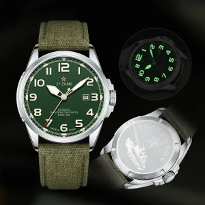 Seagull Luxury Bracelet Military Men Watch Automatic Mechanical Watches For Men Wear Resistant Leather Strap Luminous Clock D581