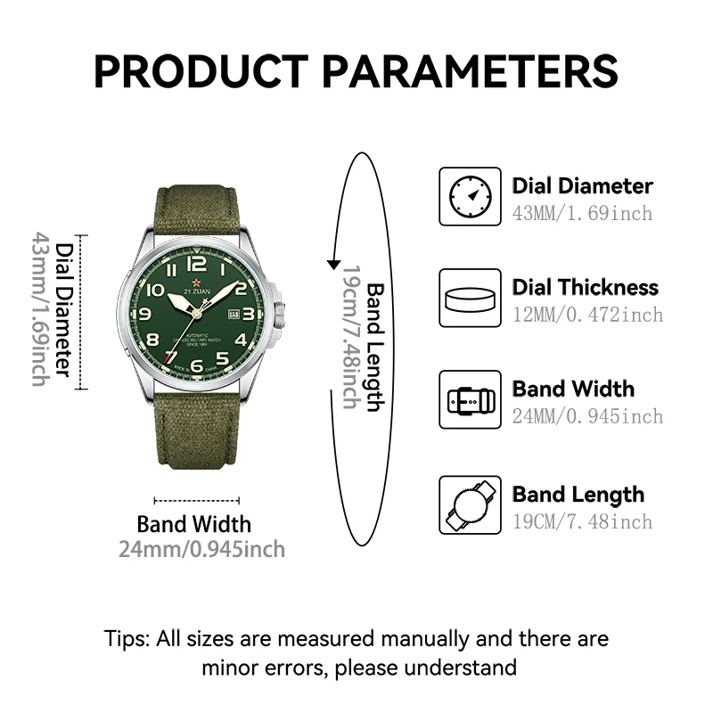 Seagull Luxury Bracelet Military Men Watch Automatic Mechanical Watches For Men Wear Resistant Leather Strap Luminous Clock D581 - Image 2